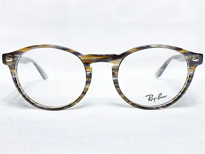 NEW Ray Ban RB5283 5751 Mens Striped Brown Grey Round Eyeglasses Frames 51/21 • $109.99
