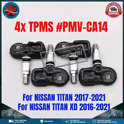 $66.96 • Buy Set Of (4) TPMS Tire Pressure MONITOR Sensor For 2017-2021 Nissan Titan PMV-CA14