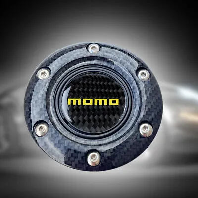 JDM MOMO Aluminum Carbon Fiber Horn Button Center Cap For Steering Wheel • $14