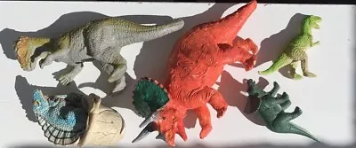 Vintage Dinosaur Toy Figure Lot AAA SAFARI UKRD +MORE Baby In Egg Triceratops • $14