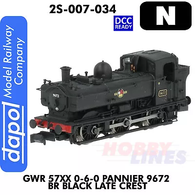 Pannier 9672 BR Black Late Crest NLA 1:148 N Gauge Locomotive Dapol 2S-007-034 • $206.79