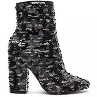 $195 NEW  Sz.6.5 Kendall + Kylie Black/Grey Haedyn Sequin Bootie (made In USA) • $29.99