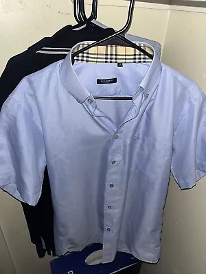 Burberry Short Sleeve Button Up Size 16 32-33 • $35