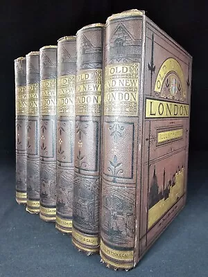 C1878 6 Vol Set Old And New London  By Walter Thornbury 100s ILLUSTRATIONS • £8.50