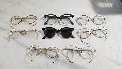 Vintage White Gold-filled Eyeglasses Lot Of 8 Pairs NICE • $350