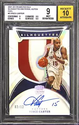 2021-22 #5 Vince Carter FOTL Patch Auto Autograph Autograde 10 02/12 BGS BAS 9 • $1249.99