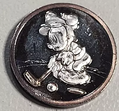 Rare Vintage Mickey Mouse ⛳ Golf 🏌️ 1/20oz Fractional .999 Fine Silver Round • $20