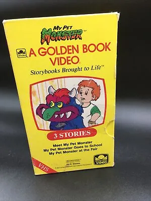 Vtg My Pet Monster Golden Book Vhs Tape 3 Stories • $14