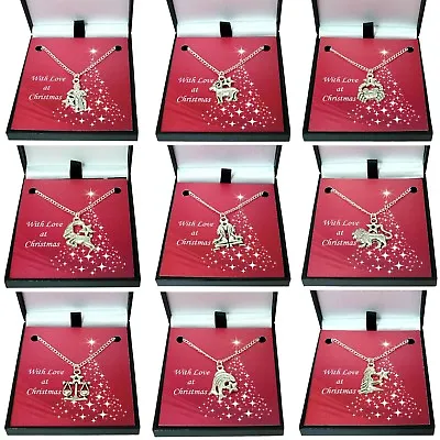 Star Sign Necklaces Zodiac Jewellery In Christmas Gift Box Women Or Girls • £10.99