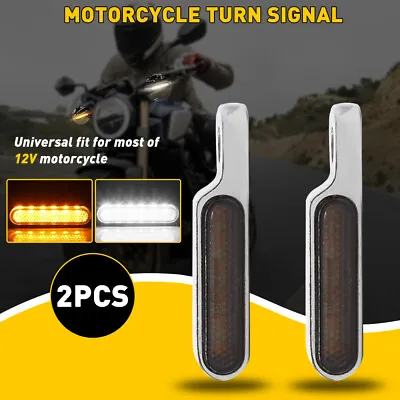 2X Mini Motorcycle 6-LED Turn Signals Blinker Amber Light Indicator Amber Chrome • $15.99