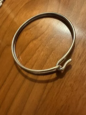 Bent K Knudsen Denmark Vintage Sterling Silver Modernist Hook Bangle Bracelet • $325