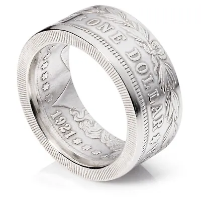 Morgan Silver Dollar Coin Ring - 1921 - Narrow Band - Polished Finish • $195