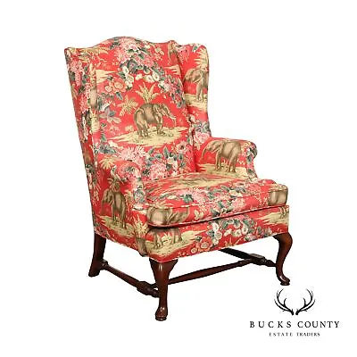 Queen Anne Custom Upholstered Wingback Chair • $965