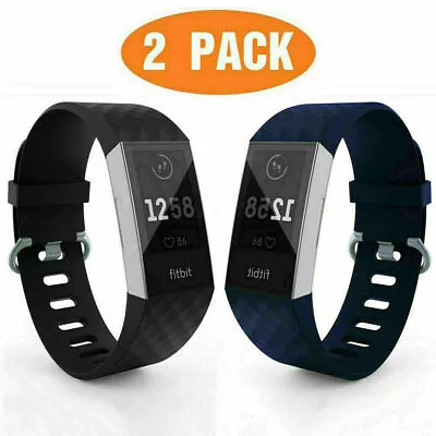 2Pcs Fit Fitbit Charge 3 4 Strap Replacement Wristband Metal Buckle Small Large • $11.39