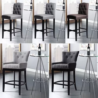 1/2x High Bar Stools Chair Kitchen Breakfast Dining Tall Chairs Stool Wooden Leg • £89.95