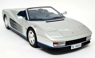 GTSpirit 1/12 - Ferrari Testarossa Spider Argento Silver Resin Scale Model Car • £274.99