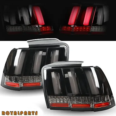 Tail Lights Fits 1999-2004 Ford Mustang Black Sequential Signal Tube LED Lamps • $134.99