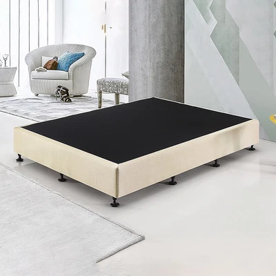 $474.95 • Buy Palermo Queen Ensemble Bed Base Frame Platinum Natural Sand Linen Fabric