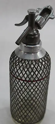 Vintage  Seltzer Bottle Metal Mesh Wrapped Made In England • $36.54