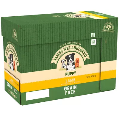 James Wellbeloved Puppy Lamb Grain Free Gravy Pouch S 4x12x100g Dog Food Pouches • £58.99