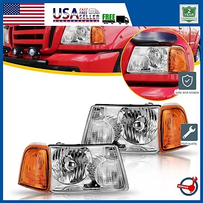 Fits 2001-2011 Ford Ranger Black Headlights+Corner Turn Signal Lights • $79.99