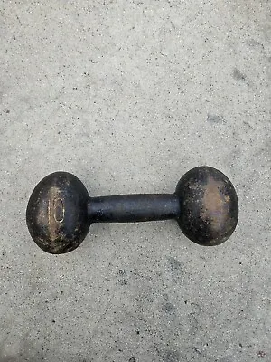 Vintage Single 10 Lb Pound Dumbbell Hand 10lb Weights Antique  • $29