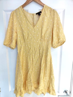 £0.99 • Buy NEW - NEW LOOK - YELLOW POLKA DOT DRESS - UK Size 14