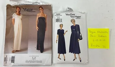 2 Vogue Dressmaking Maternity Dress Paper Patterns Sizes 6-8-10-12  Bundle 31 • £6