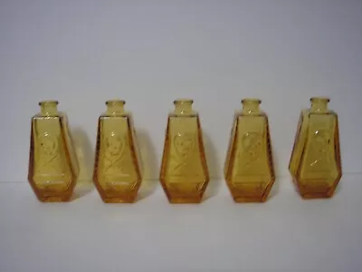 5 Wheaton Vintage Amber Honey Yellow Poison Bottle Skull & Crossbones R.I.P. • $149