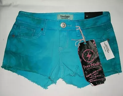 Freestyle Women's Cutoff Shorts Sz 1 Teal Ombre Tie-dye Nwt $28 Retail • $17.50