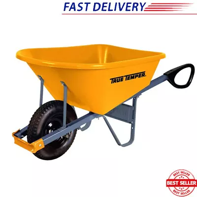 6 Cu Ft Wheelbarrow Utility Cart Single Wheel Durable Residential Garden Poly US • $109.62