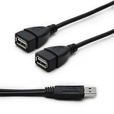 $4.70 • Buy Double USB Extension 1 Male To 2 Female Y Cable Cord Power Adapter Splitter AU