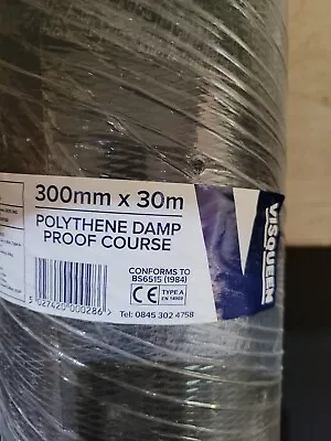 Visqueen DPC Roll Damp Proof Course Membrane 300mm X 30m- Brick Block Work  • £9.99