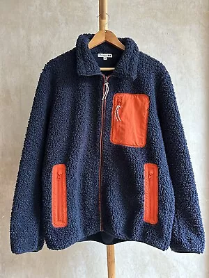 JW Anderson - Uniqlo -  Fleece Sherpa - Blue/Orange - Size L • £50