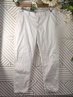 J.CREW Women's Slim Boyfriend Chino Pants Cream Flat Front Cuffed Slacks Size 29 • $18.99