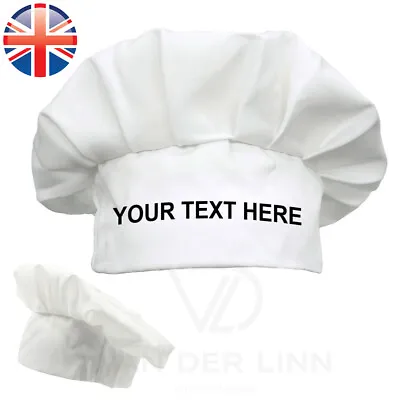 Personalised Embroidered Chef Hat Restaurant Cafe Hotel Work  Kitchen Chef Cap • £8.88