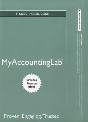 NEW MyAccountingLab With Pearson ET... Oliver M. Suza • $25.99