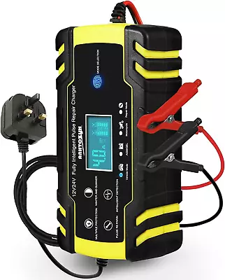 HAUSPROFI Car Battery Charger 12V/24V 8Amp Automatic Battery Charger With 6 And • £34.22