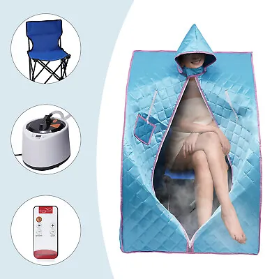 2L Portable Steam Sauna Tent Home Personal Sauna Full Body Spa Blue/Black/Silver • $93