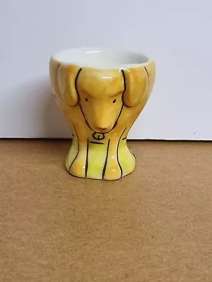 Vintage Novelty Dog Puppy Egg Cup Yellow • £6.59