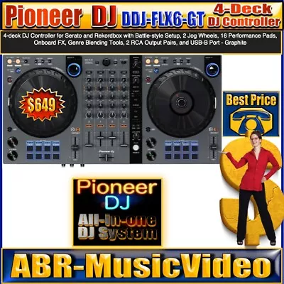 Pioneer DJ DDJ-FLX6-GT 4-deck Rekordbox And Serato DJ Controller - Graphite • $649