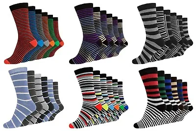 12 Pairs Of Men's Socks Designer Cotton Rich Casual Work Dress Socks Size 6-11 • £9.99