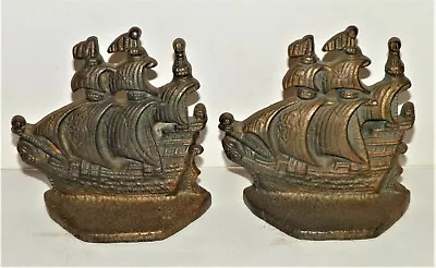 Spanish Galleon Ship Bookends Bronze Cast Iron Nautical  • $19.95