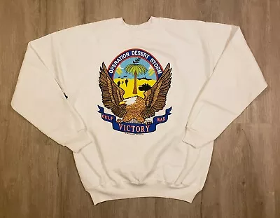 Vintage Operation Desert Storm Gulf War Victory Sweatshirt 1991 Mens Size XL • $29.99