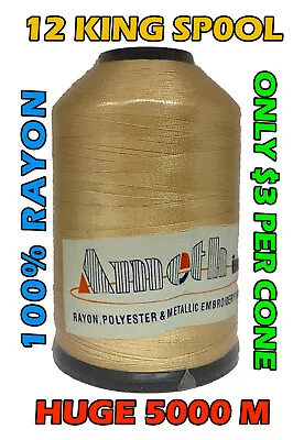 12 Cones Large Rayon Ameth Machine Embroidery Thread 5000m Wholesale Lot New • $36