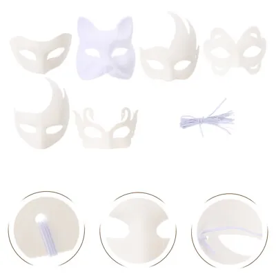 £15.08 • Buy 12 Pcs Animal White Hand Painted Mask Masquerade Masks Self Made