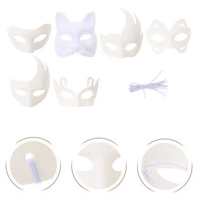 £15.08 • Buy 12 Pcs Animal White Hand Painted Mask Masquerade Masks Self Made