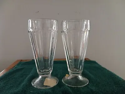 Set Of 2 Libbey Ice Cream Soda Fountain Milkshake Malt Shoppe Glasses • $9