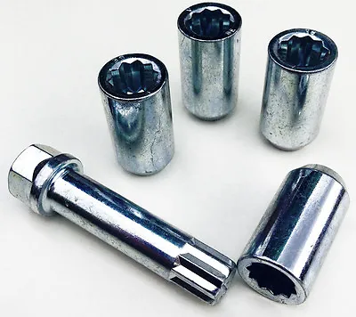 Alloy Wheel Tuner Slim Nuts Bolts Lug. M12 X 1.5 - M12x1.5 Taper + Hex Key X 4 • $11.25