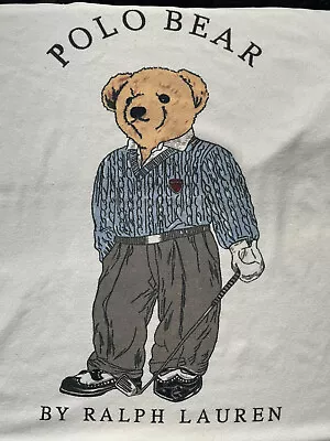 RARE! RALPH LAUREN *Polo BEAR Large BEACH TOWEL Vintage GOLF GUC! • £38.50